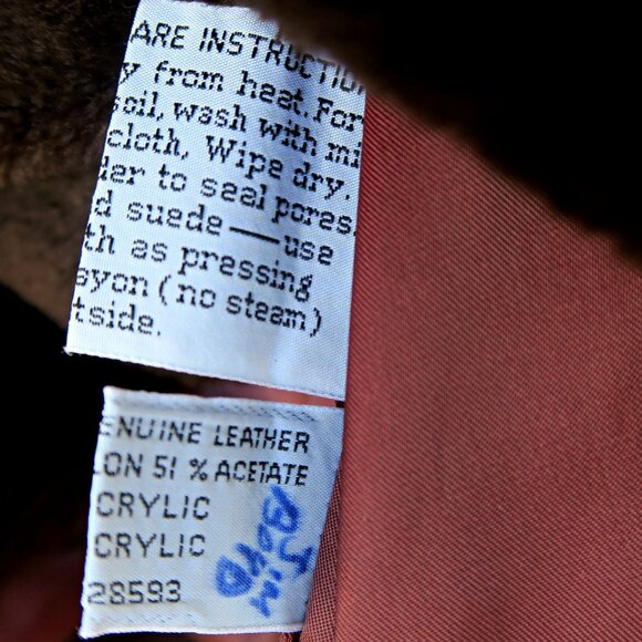 Vintage 1980s Member's Only Leather Bomber Jacket 44 Brown Korea Zip Liner JRB - Picture 9 of 10